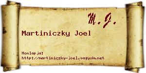 Martiniczky Joel névjegykártya